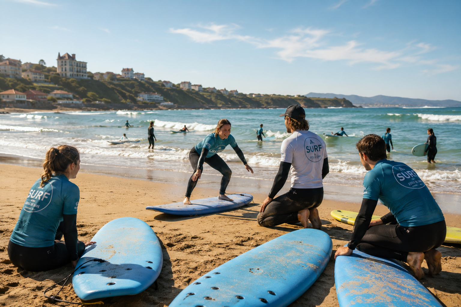 Cours de surf, Côte basque